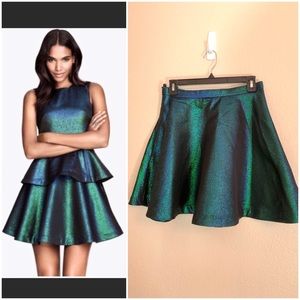 Blue & Green Iridescent Skater Skirt